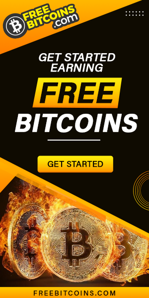 Large FreeBitcoins affiliate banner 300x600